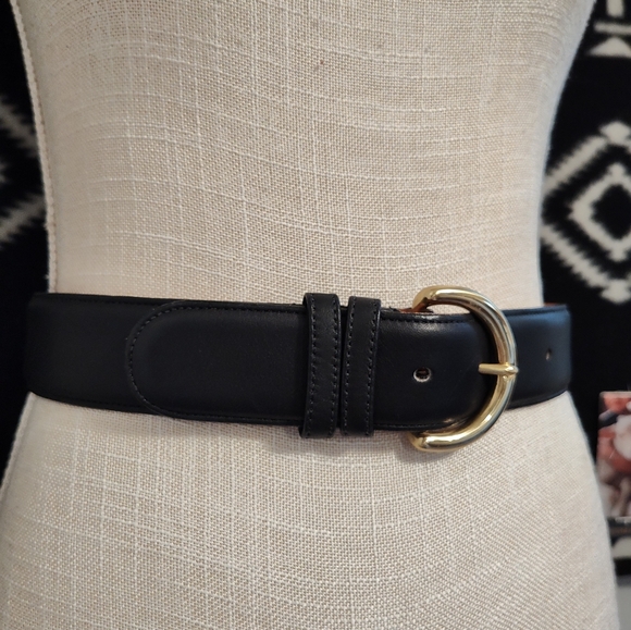 Vintage 90's Coach Brand Genuine Glove Tanned Leather Adjustable Unisex Belt, SM - Picture 4 of 11